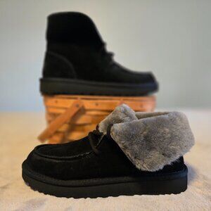 UGG Diara Suede Chukka Wool Cuffed Fur Lace-up Pull-On Ankle Moccasin Boot NWOB